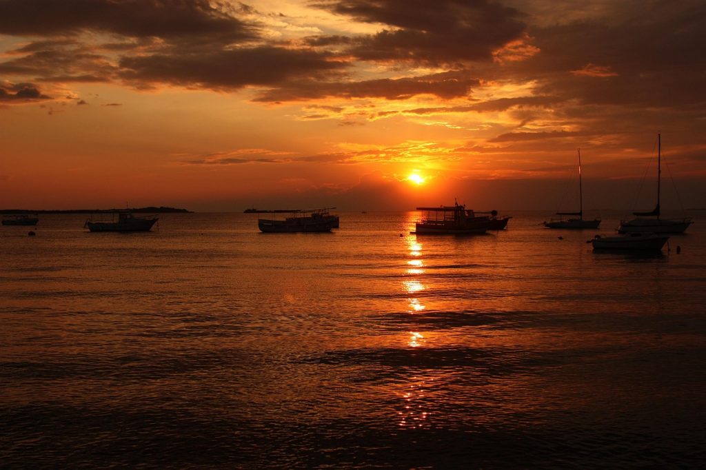 sunset, sea, boat, water, vacations, clouds, heaven, nature, beach, sun, eve, sunset, sunset, sunset, sunset, sunset